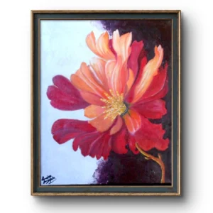 Contrasting Petals Flower Oil On Canvas